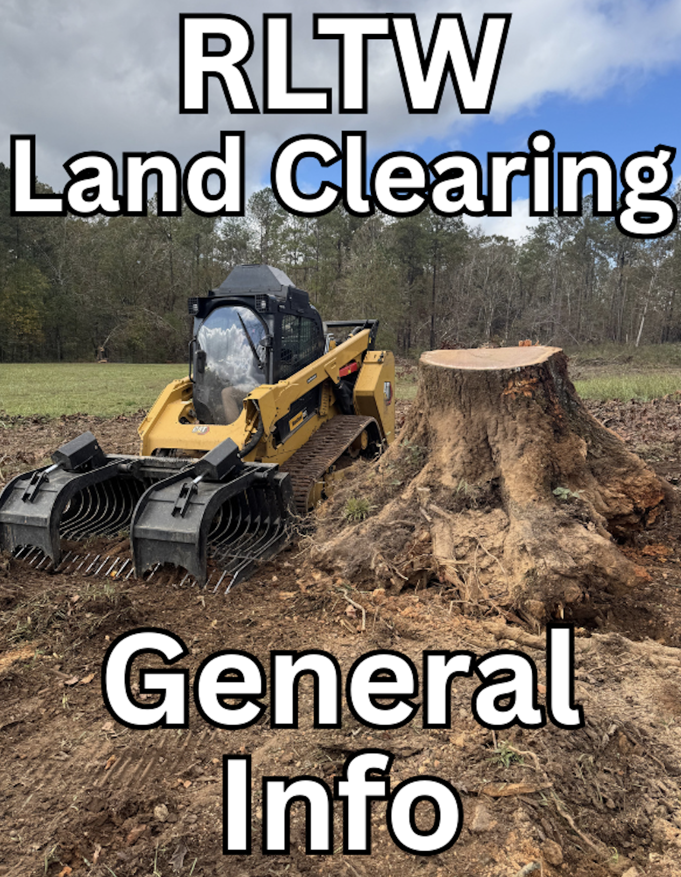 Skid Steer, near a HUGE root